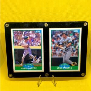 Mark McGwire & Jose Canseco 1989 Topps in Display Case Oakland A's MLB Legends!!